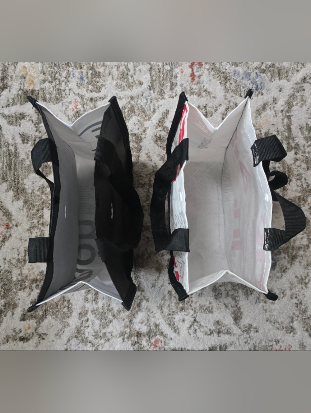 2 Lululemon Black Tote Recyclable Bags - Picture 3 of 8